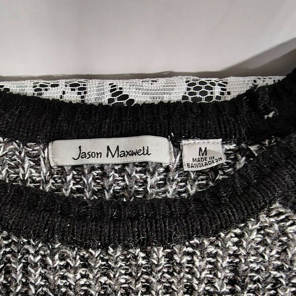 Super Soft Thick Black & Grey Crewneck Sweater - Picture 5 of 10